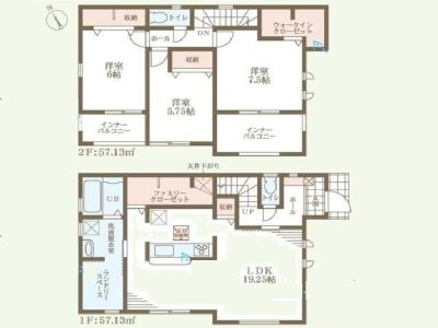 家事動線の良い3LDKの間取り(間取)