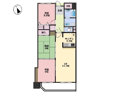 フルリフォーム3LDK(間取)