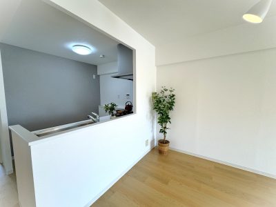 キッチン背面はアクセントクロス(キッチン)