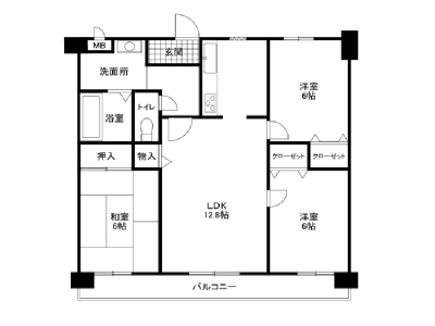 ファミリーにぴったりの３LDK(間取)