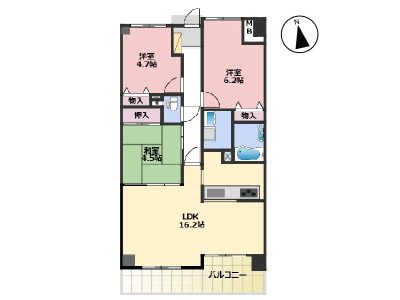 ご家族でのお住まいにちょうど良い3LDK(間取) ご家族でのお住まいにちょうど良い3LDK(間取)