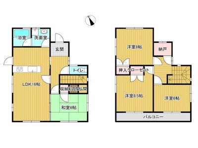 水回りが集約された家事効率の良い4SLDK♪(間取)