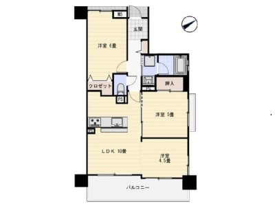 角部屋・4LDK の間取り(間取)