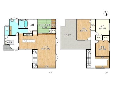 ゆとりのある間取りで収納も充実した開放感のある３SLDK♪(間取)